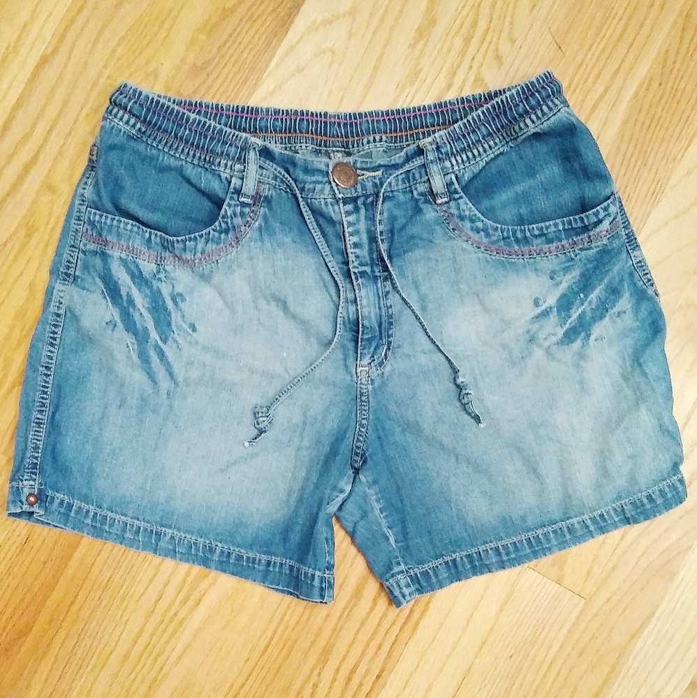Jean shorts elastic waisted